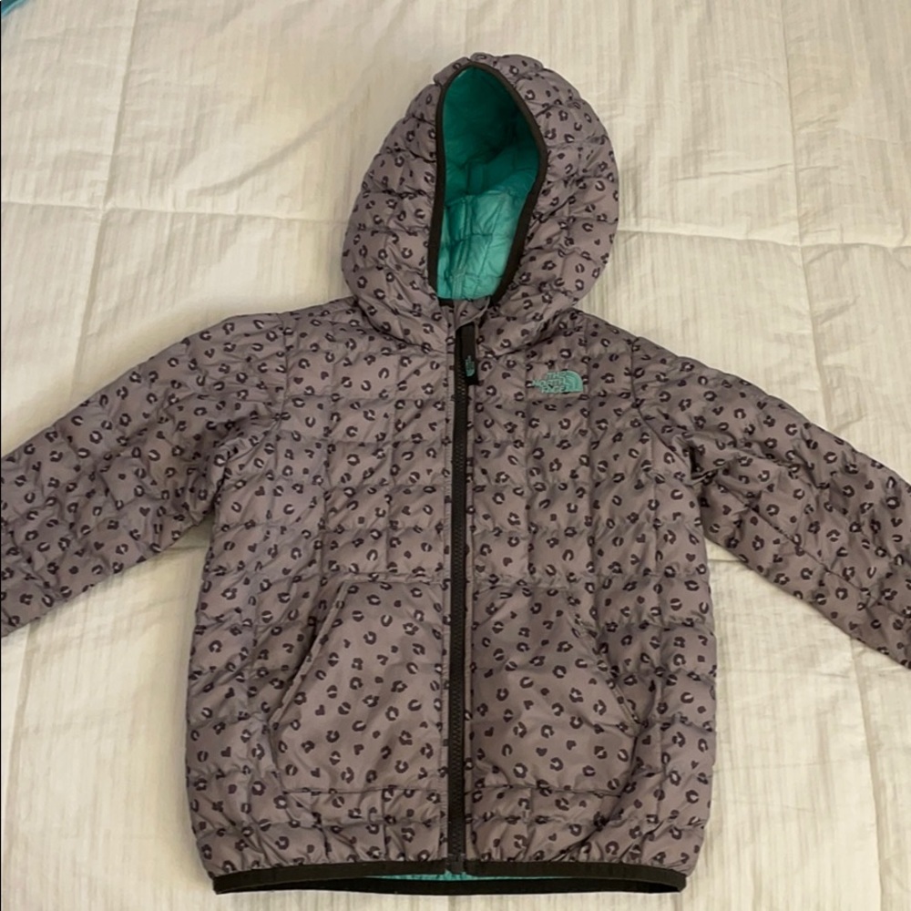NORTH FACE THERMOBALL SILVER LEOPARD Jacket size 6